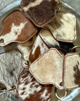Cowhide Cowtag Keychain
