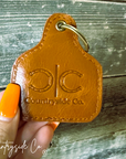 Cowhide Cowtag Keychain