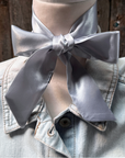 Silver / Grey Western Skinny Mini Wild Rag Scarf / Cowgirl Necktie
