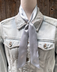 Silver / Grey Western Skinny Mini Wild Rag Scarf / Cowgirl Necktie