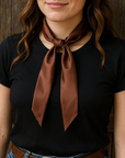 Brown Western Skinny Mini Wild Rag Scarf / Cowgirl Necktie