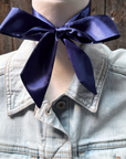 Dark Blue Western Skinny Mini Wild Rag Scarf / Cowgirl Necktie