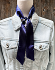 Dark Blue Western Skinny Mini Wild Rag Scarf / Cowgirl Necktie