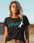 Spirited Horse Black Graphic Tee Shirt - Bourbon Cowgirl