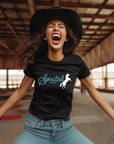 Spirited Horse Black Graphic Tee Shirt - Bourbon Cowgirl