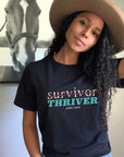 Survivor Thriver Black Graphic Tee Shirt - Bourbon Cowgirl