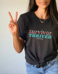 Survivor Thriver Black Graphic Tee Shirt - Bourbon Cowgirl