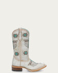 T0223 - TEEN'S WOVEN EAGLE EMBROIDERY SQUARE TOE COWBOY BOOT