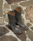 A1032 - TEEN'S CROSS AND WINGS EMBROIDERY SQUARE TOE COWBOY BOOT