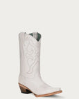 T0143 - TEEN'S EMBROIDERY WHITE SNIP TOE COWBOY BOOT