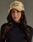 Bourbon Cowgirl Embroidered Foam Trucker Hat - Tan
