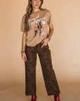 The Beckett Leopard Jean in Dark Wash