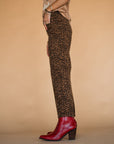 The Beckett Leopard Jean in Dark Wash