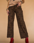 The Beckett Leopard Jean in Dark Wash