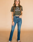 The Rodeo Retro Cropped Tee in Olive