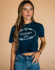 The Rodeo Retro Cropped Tee in Navy