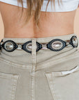 The Talia Western Concho Belt in Black