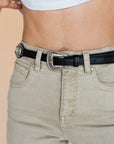 The Talia Western Concho Belt in Black