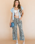 The Beckett Leopard Jean in Light Wash