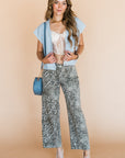 The Beckett Leopard Jean in Light Wash
