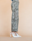 The Beckett Leopard Jean in Light Wash