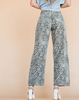 The Beckett Leopard Jean in Light Wash