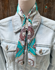 Turquoise Western Skinny Mini Wild Rag Scarf / Cowgirl Necktie