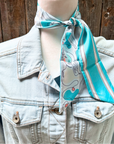 Turquoise Western Skinny Mini Wild Rag Scarf / Cowgirl Necktie