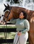 Roxana - Black & Luxe Gray Long Sleeve Riding Shirt