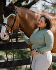 Roxana - Black & Luxe Gray Long Sleeve Riding Shirt