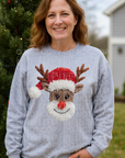 Reindeer faux yawn tee or sweatshirt