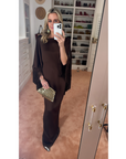 MASON by MASON'S DAUGHTER Kelsey Cape Gown, Chocolate Brown Fringe