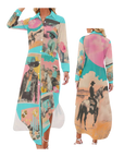 Baha Ranch Retro Pop Western Button Up Shirt Dress Duster
