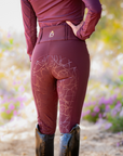 Burgundy Silicone Grip Breeches with Belt Loops