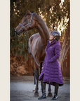 Deep Purple Duck Down Riding Coat with velvet collar