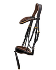 The Palermo Black Patent Leather Snaffle with Brown Padding