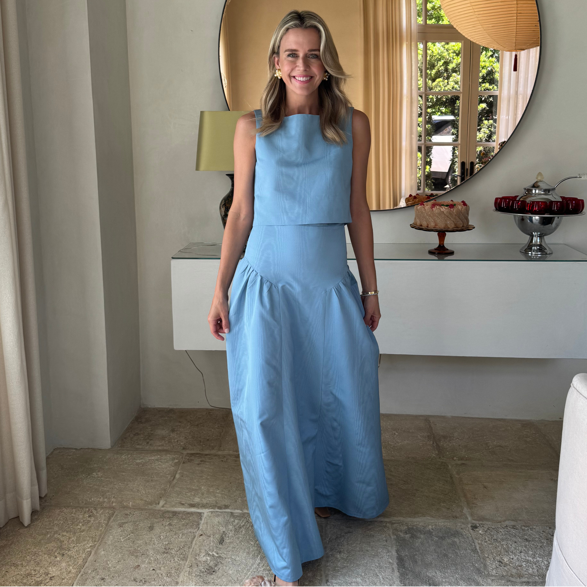 MASON by MASON'S DAUGHTER | Sloane Top, Hydrangea Blue Silk Moire