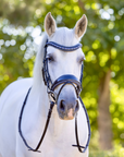 The Bluebell - Navy Patent Leather Snaffle Bridle with REMOVABLE FLASH