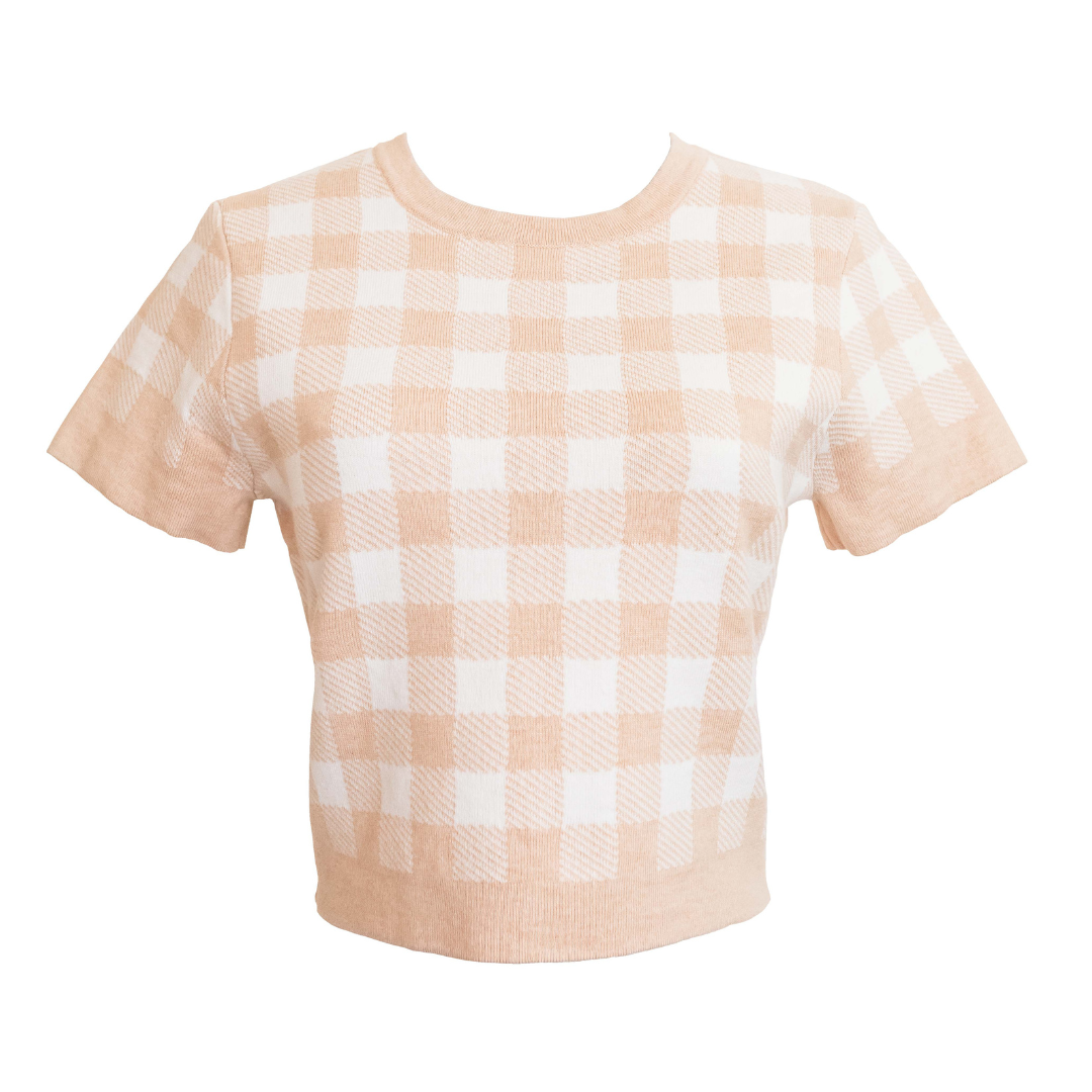 MASON'S DAUGHTER | Stella Knit Top, Blush Gingham