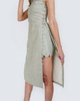 MASON'S DAUGHTER | Scallop Seersucker Shorts, Olive & Ivory