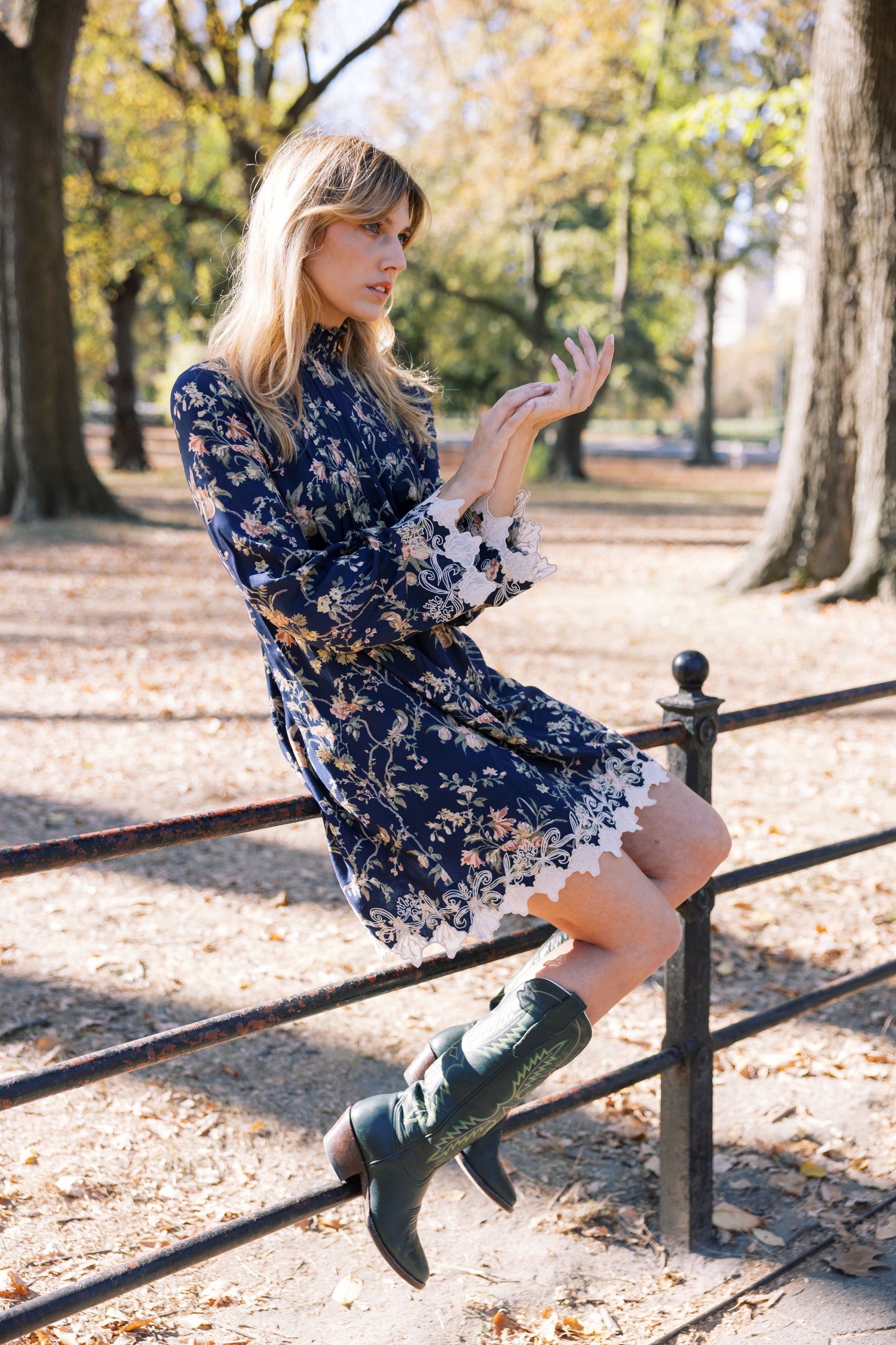 MASON'S DAUGHTER Samantha Dress, Heirloom Bouquet Viscose Twill