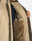 Men's Khaki Padded Hooded Vest w/ Faux Fur Lining