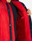 Men's Red Padded Hooded Vest w/ Faux Fur Lining