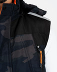 Men's Navy Army Print Padded Hooded Vest w/ Faux Fur Lining hi