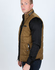 Men's Quilted Fur Lined Vest - Camel