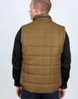 Men's Quilted Fur Lined Vest - Camel