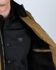 Men's Quilted Fur Lined Vest - Camel