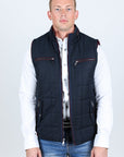 Men's Quilted Fur Lined Vest - Navy