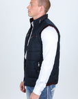 Men's Quilted Fur Lined Vest - Navy