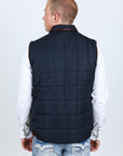 Men's Quilted Fur Lined Vest - Navy